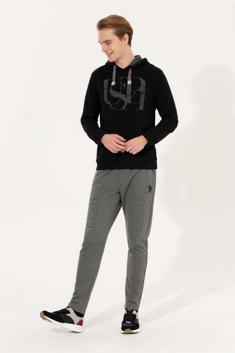 Erkek Siyah Kapüşonlu Sweatshirt - 50257202087