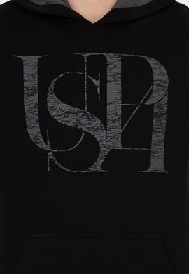 Erkek Siyah Kapüşonlu Sweatshirt - 50257202087