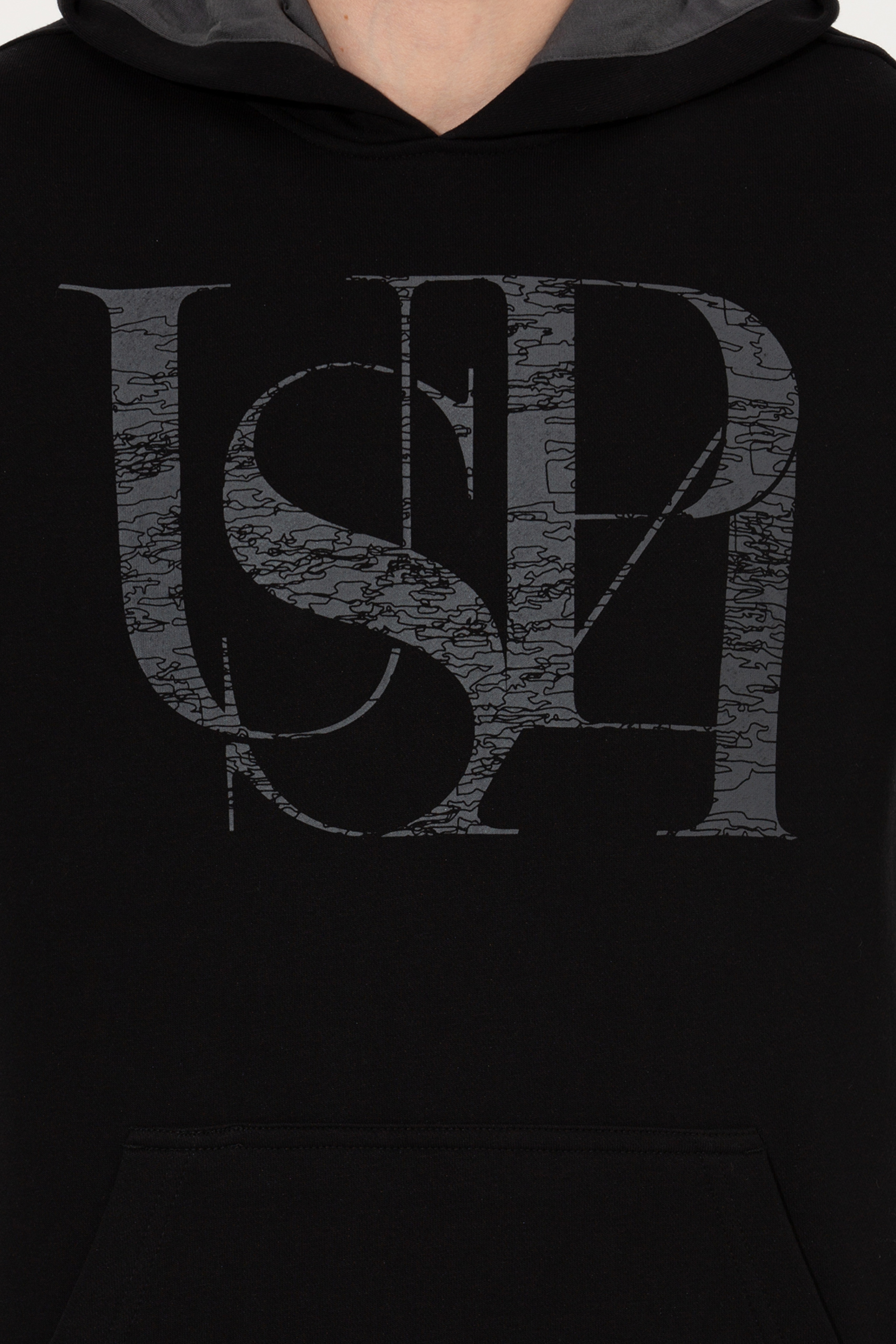 Erkek Siyah Kapüşonlu Sweatshirt - Image 6