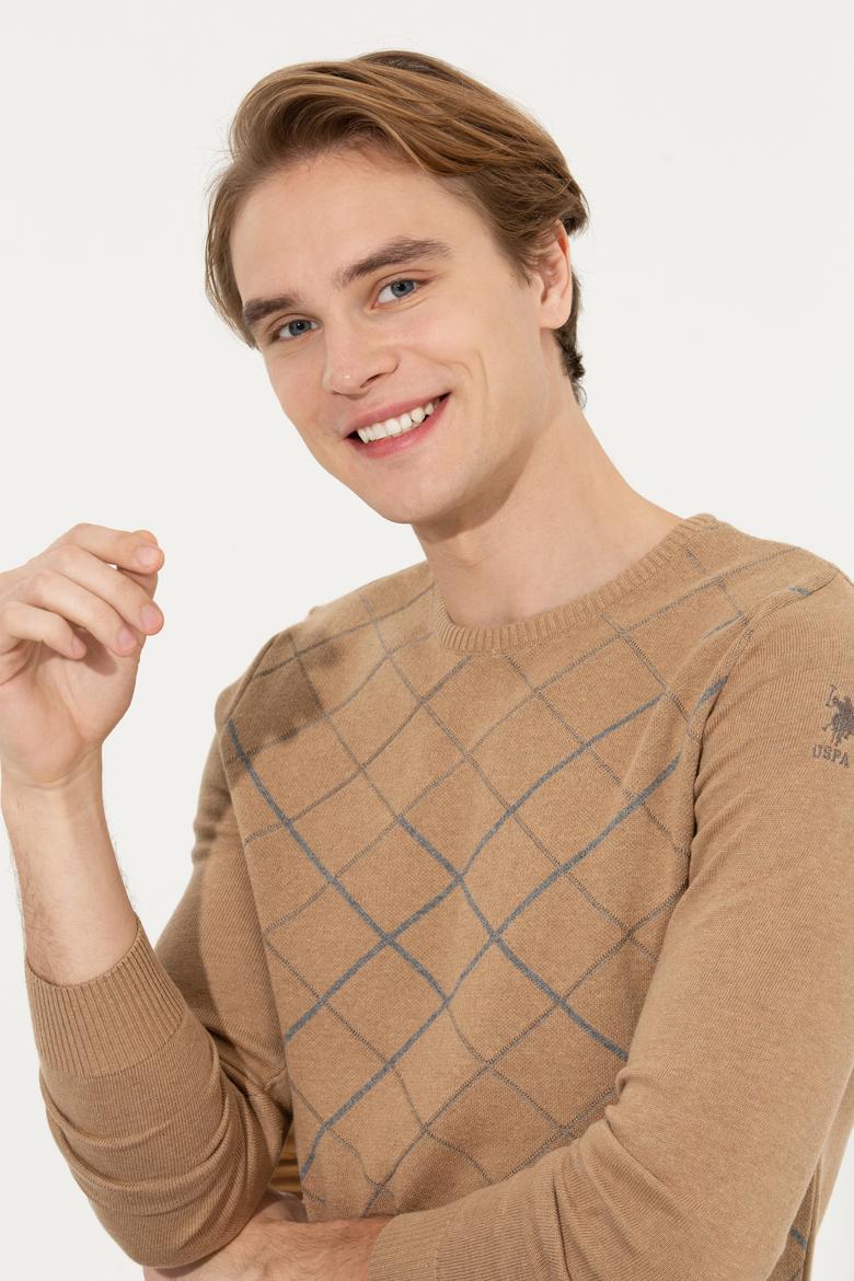 Erkek Camel Melanj Kazak - 50253956013