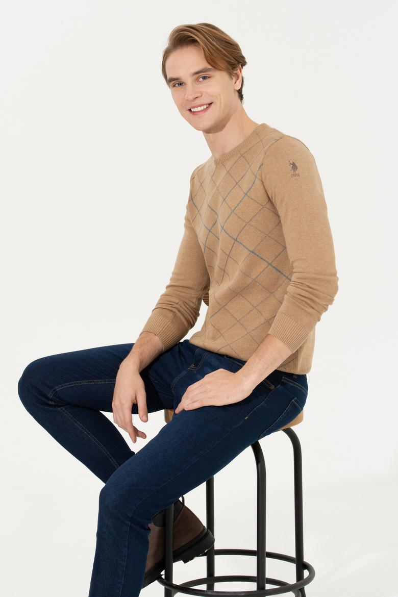 Erkek Camel Melanj Kazak - 50253956013