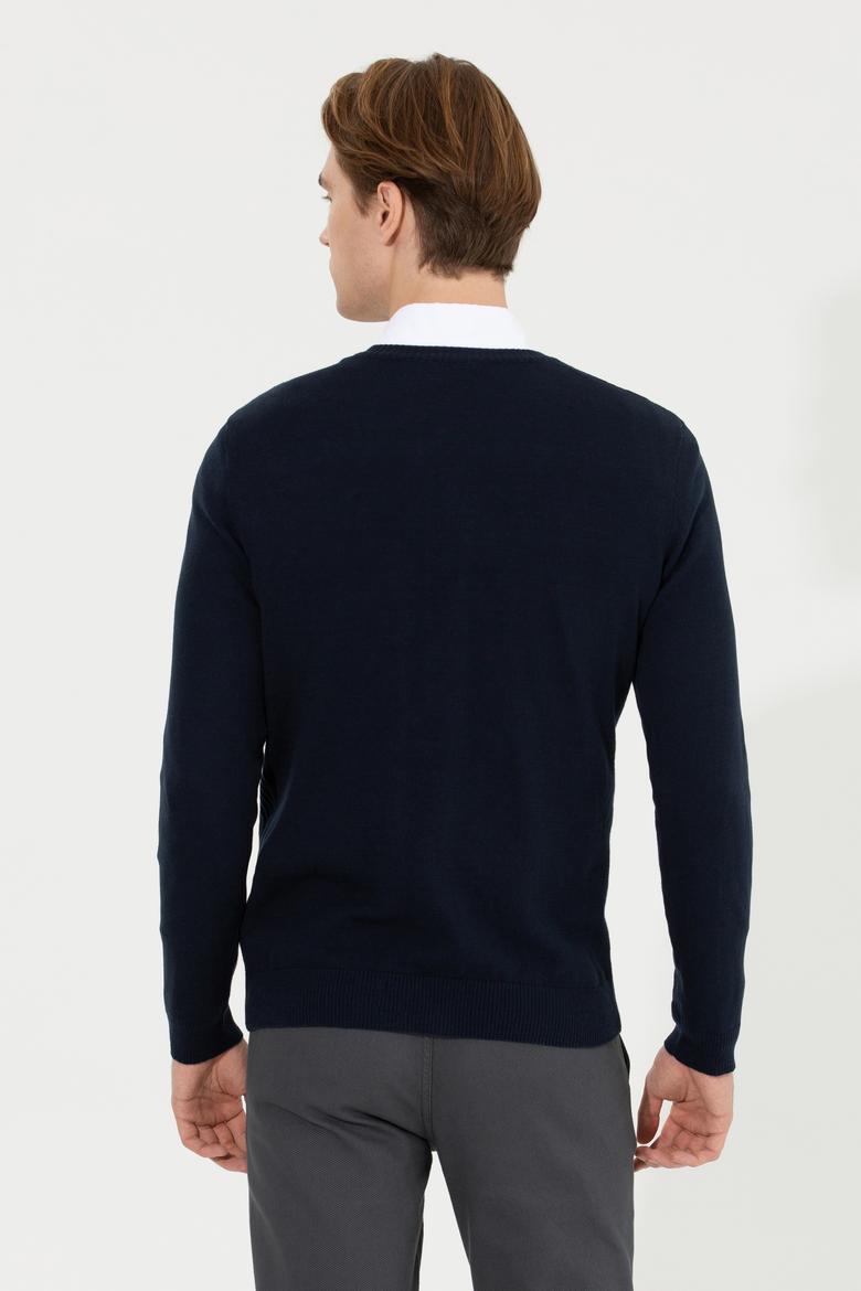 Erkek Lacivert V - Yaka Triko Kazak - 50258314007