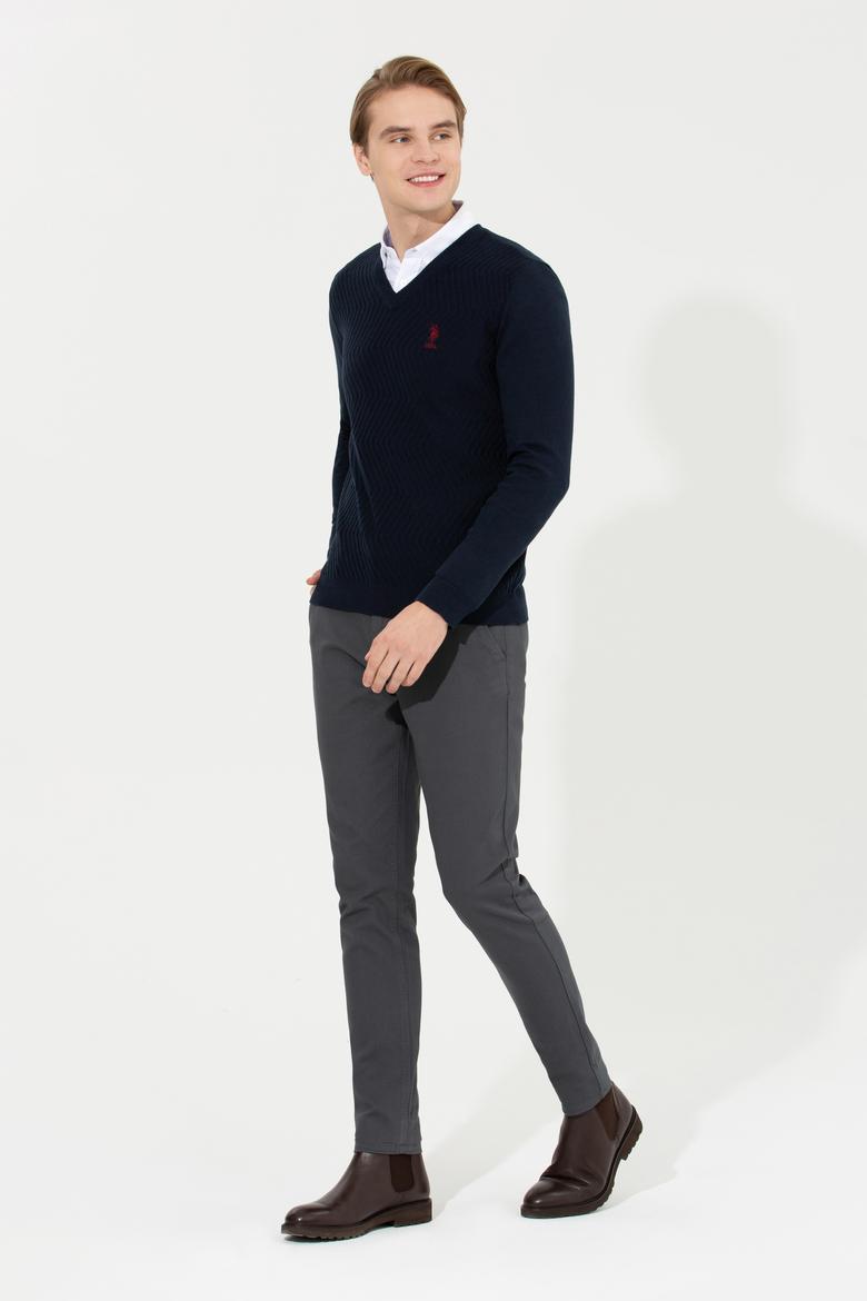 Erkek Lacivert V - Yaka Triko Kazak - 50258314007