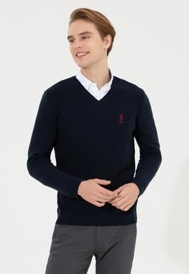 Erkek Lacivert V - Yaka Triko Kazak - 50258314007