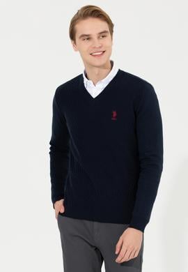 Erkek Lacivert V - Yaka Triko Kazak - 50258314007