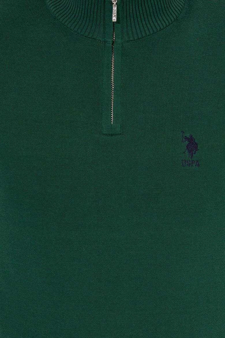 Erkek Yeşil Dik Yaka Triko Kazak - 50258146026