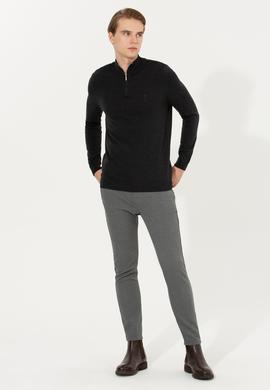 Erkek Antrasit Melanj Dik Yaka Triko Kazak - 50258146040