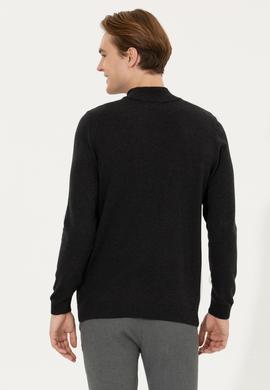 Erkek Antrasit Melanj Dik Yaka Triko Kazak - 50258146040