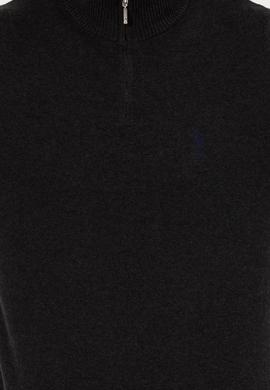 Erkek Antrasit Melanj Dik Yaka Triko Kazak - 50258146040