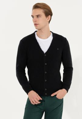 Erkek Lacivert Triko Hırka - 50257856008