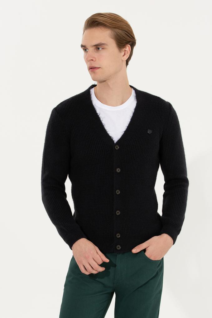 Erkek Lacivert Triko Hırka