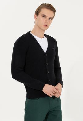 Erkek Lacivert Triko Hırka - 50257856008