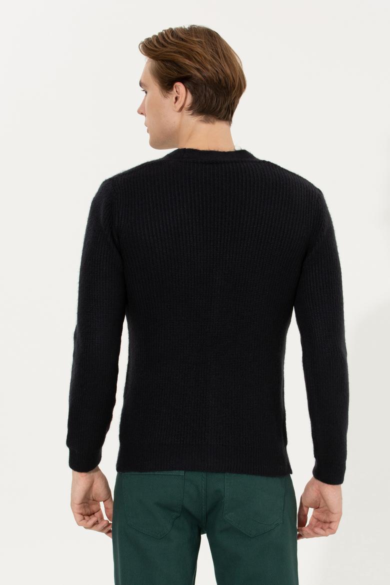 Erkek Lacivert Triko Hırka - 50257856008