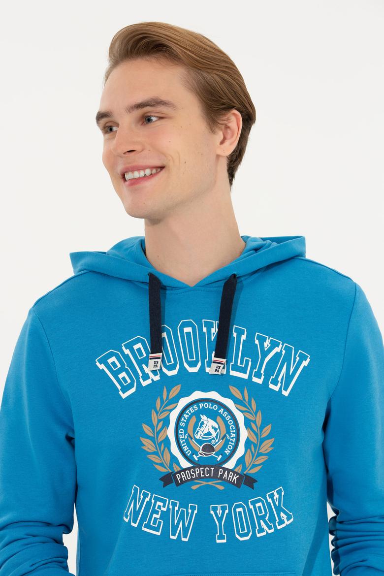 Erkek Kobalt Kapüşonlu Sweatshirt - 50253013040