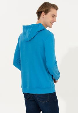 Erkek Kobalt Kapüşonlu Sweatshirt - 50253013040