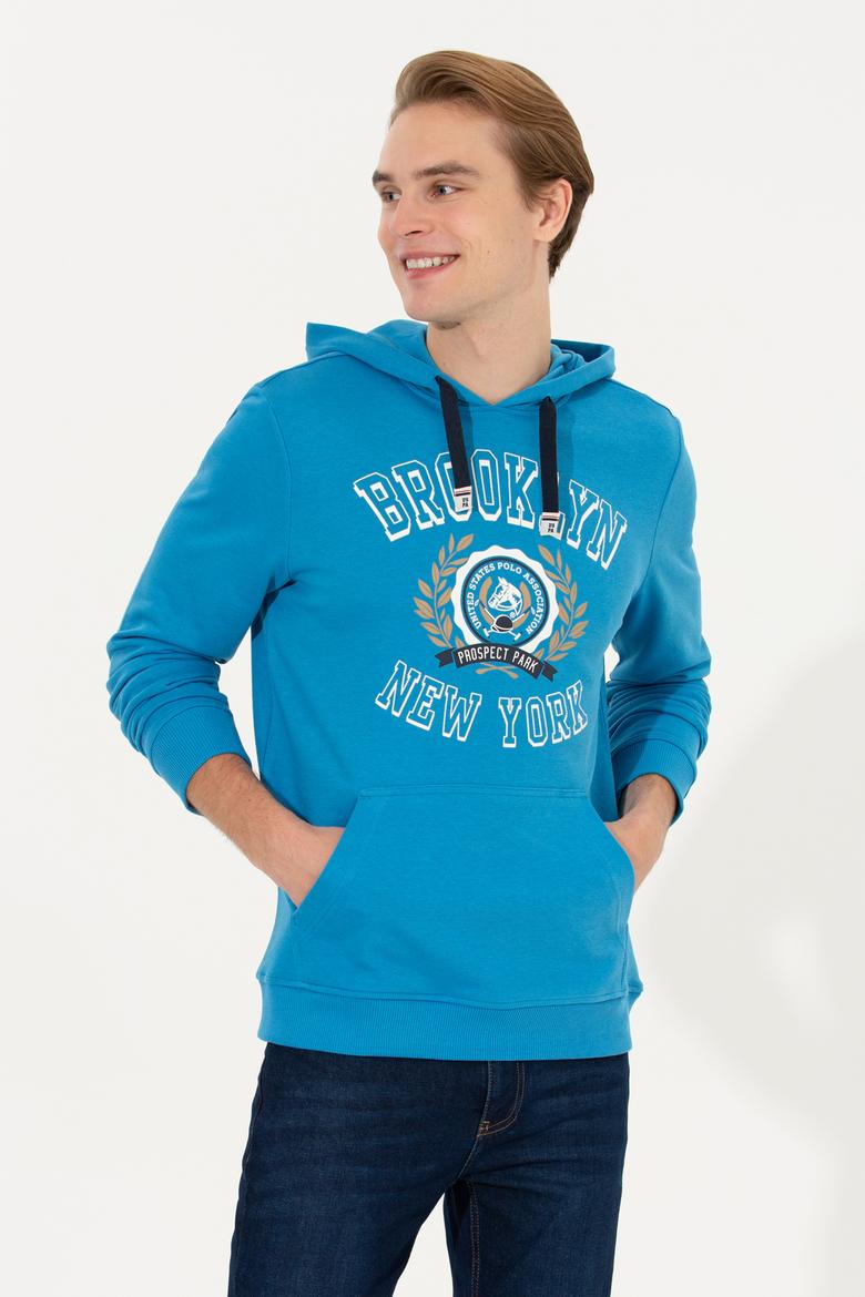 Erkek Kobalt Kapüşonlu Sweatshirt - 50253013040
