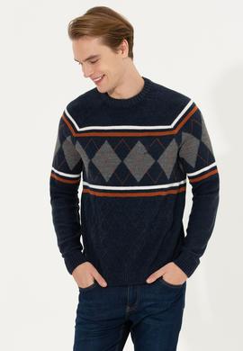 Erkek Lacivert Kazak - 50256673008