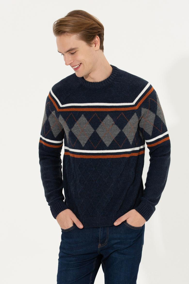 Erkek Lacivert Kazak - 50256673008