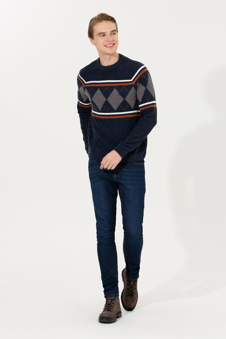 Erkek Lacivert Kazak - 50256673008