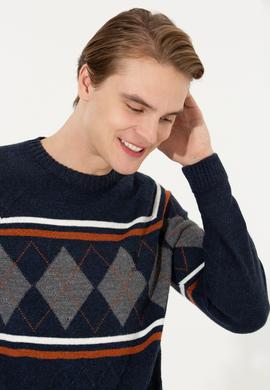 Erkek Lacivert Kazak - 50256673008