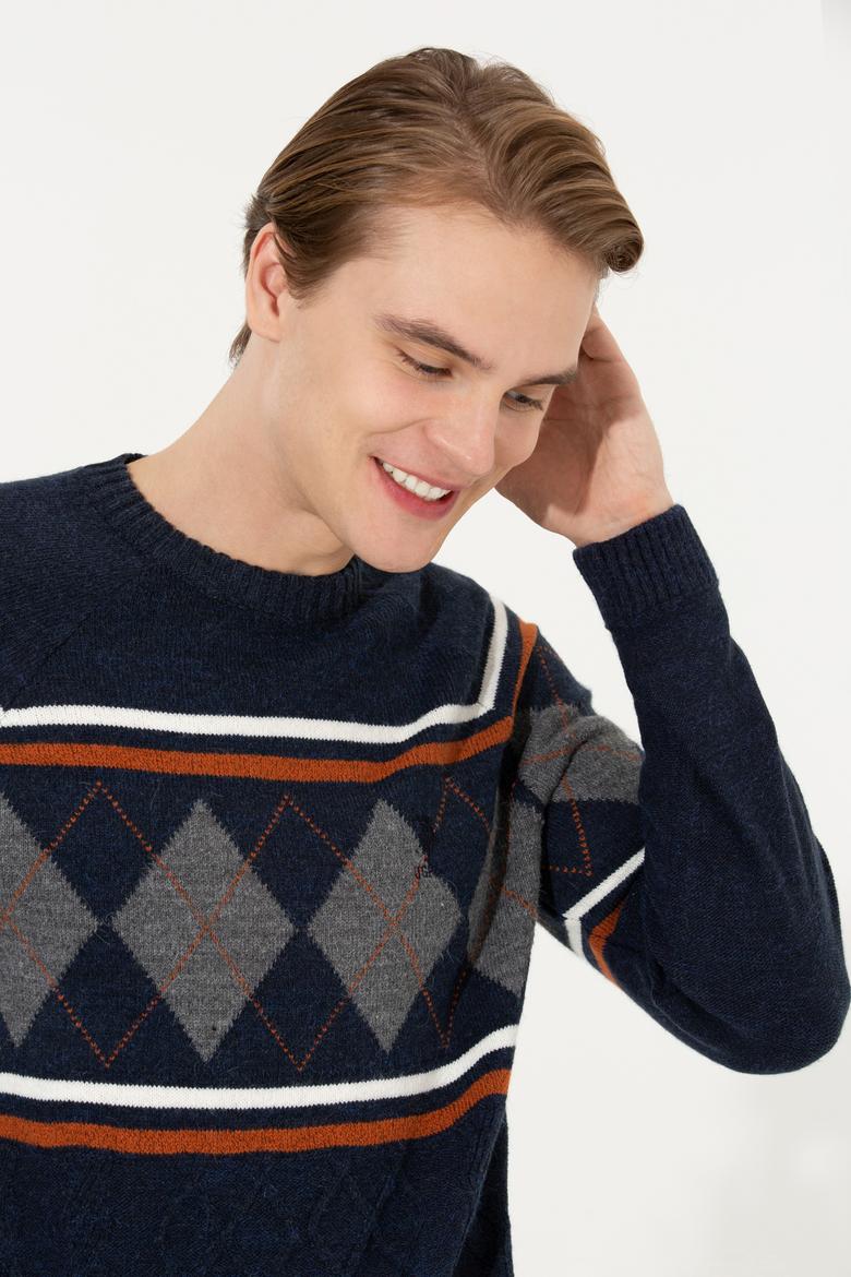 Erkek Lacivert Kazak - 50256673008