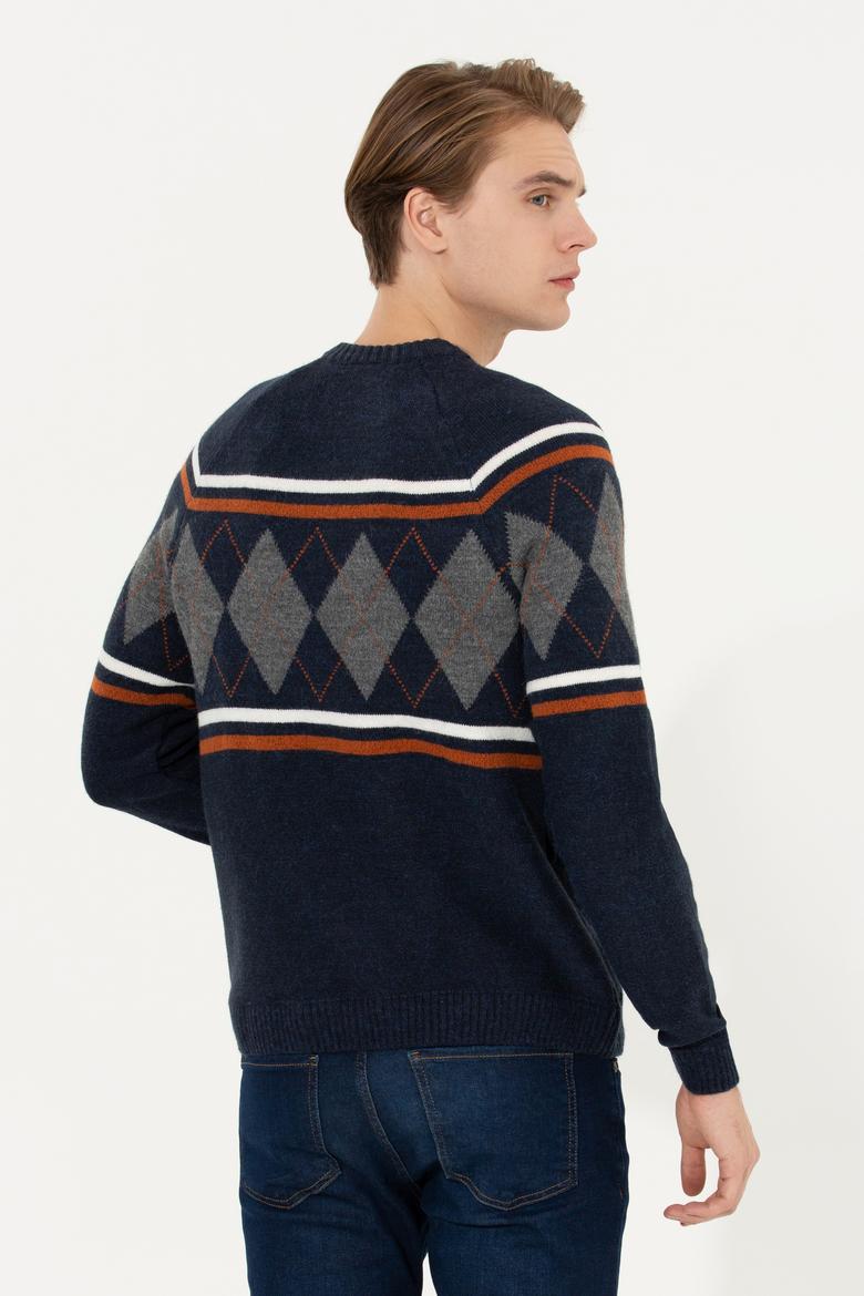 Erkek Lacivert Kazak - 50256673008