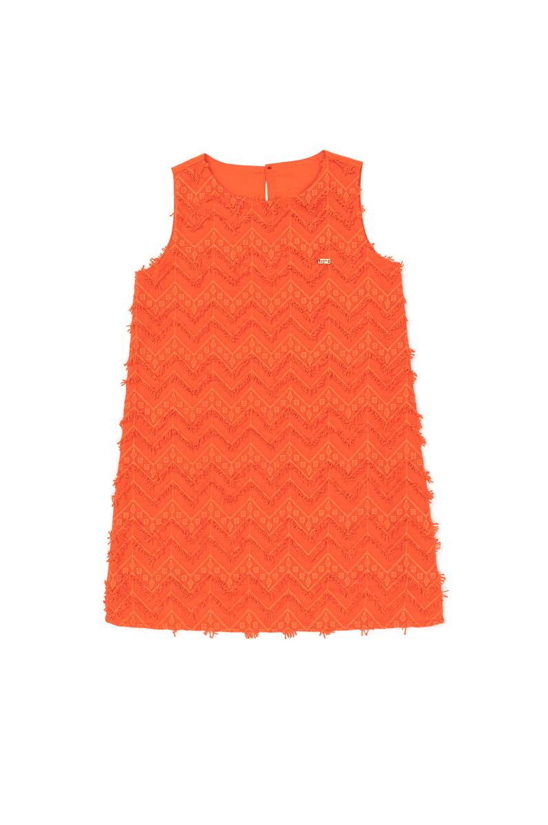 Kız Çocuk Kırmızı Dokuma Elbise