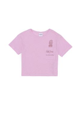 Kız Çocuk Manolya Bisiklet Yaka Tişört - 50249059016