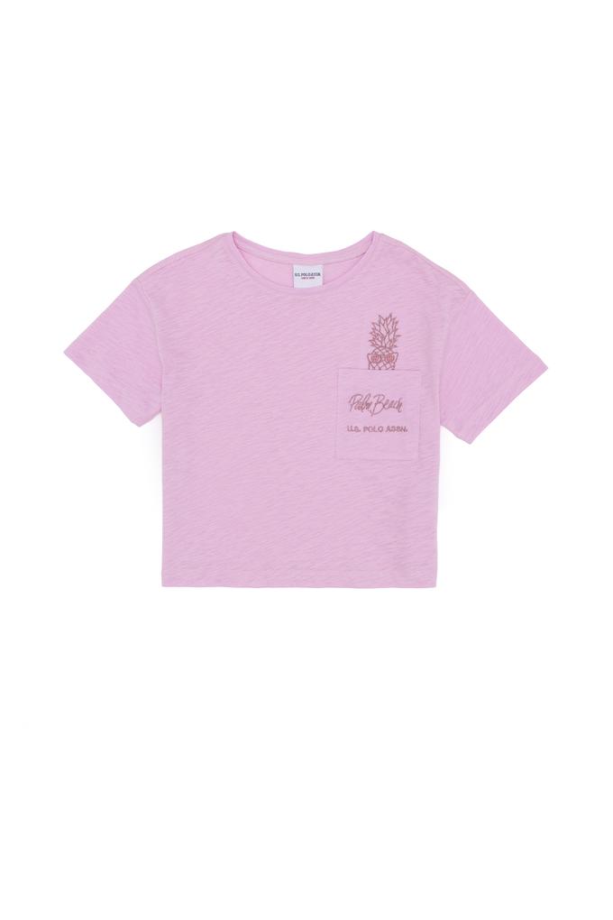 Kız Çocuk Manolya Bisiklet Yaka Tişört