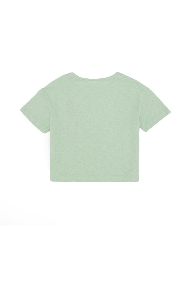 Kız Çocuk Mint Bisiklet Yaka Tişört