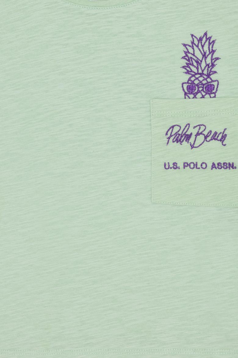 Kız Çocuk Mint Bisiklet Yaka Tişört - 50249059005