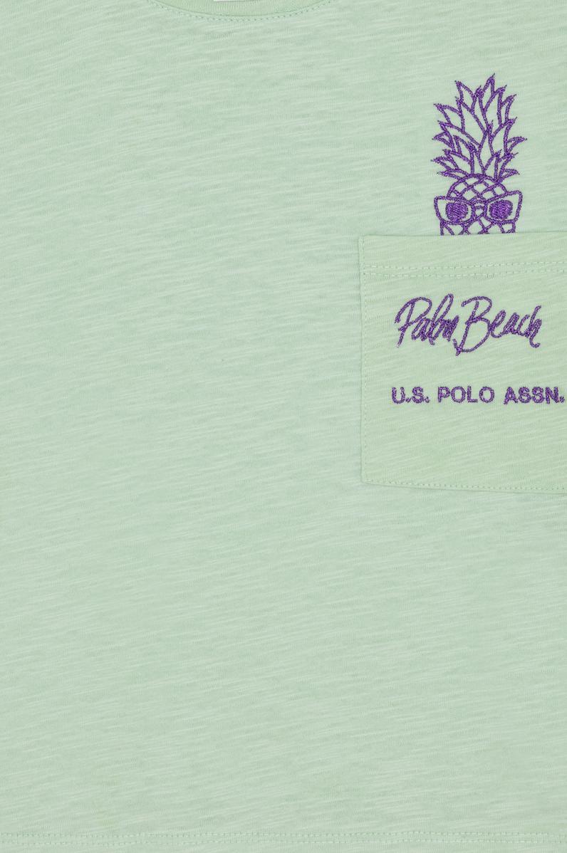 Kız Çocuk Mint Bisiklet Yaka Tişört