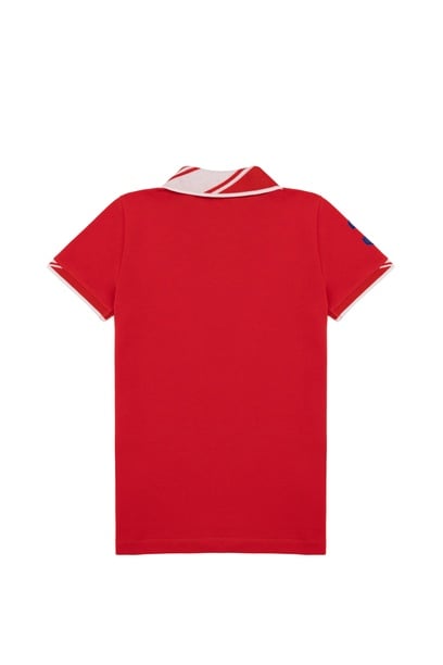 Erkek Çocuk Kırmızı Basic Polo Yaka Tişört