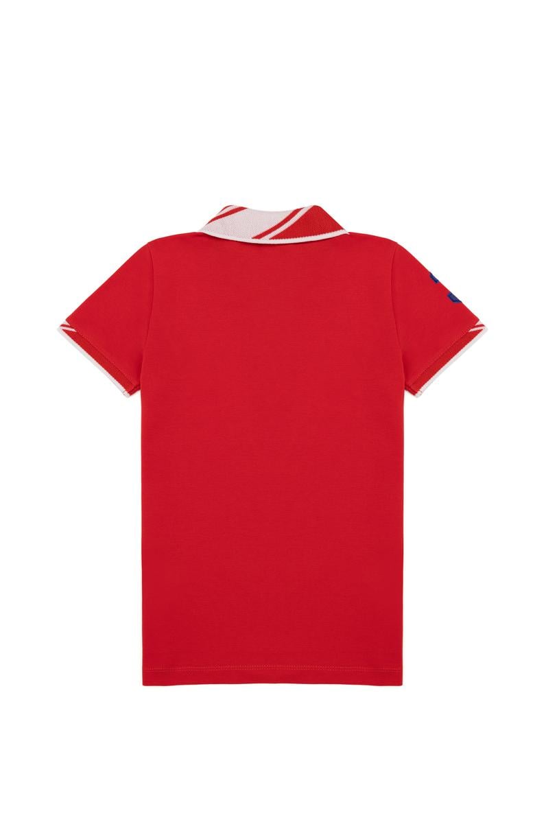 Erkek Çocuk Kırmızı Basic Polo Yaka Tişört