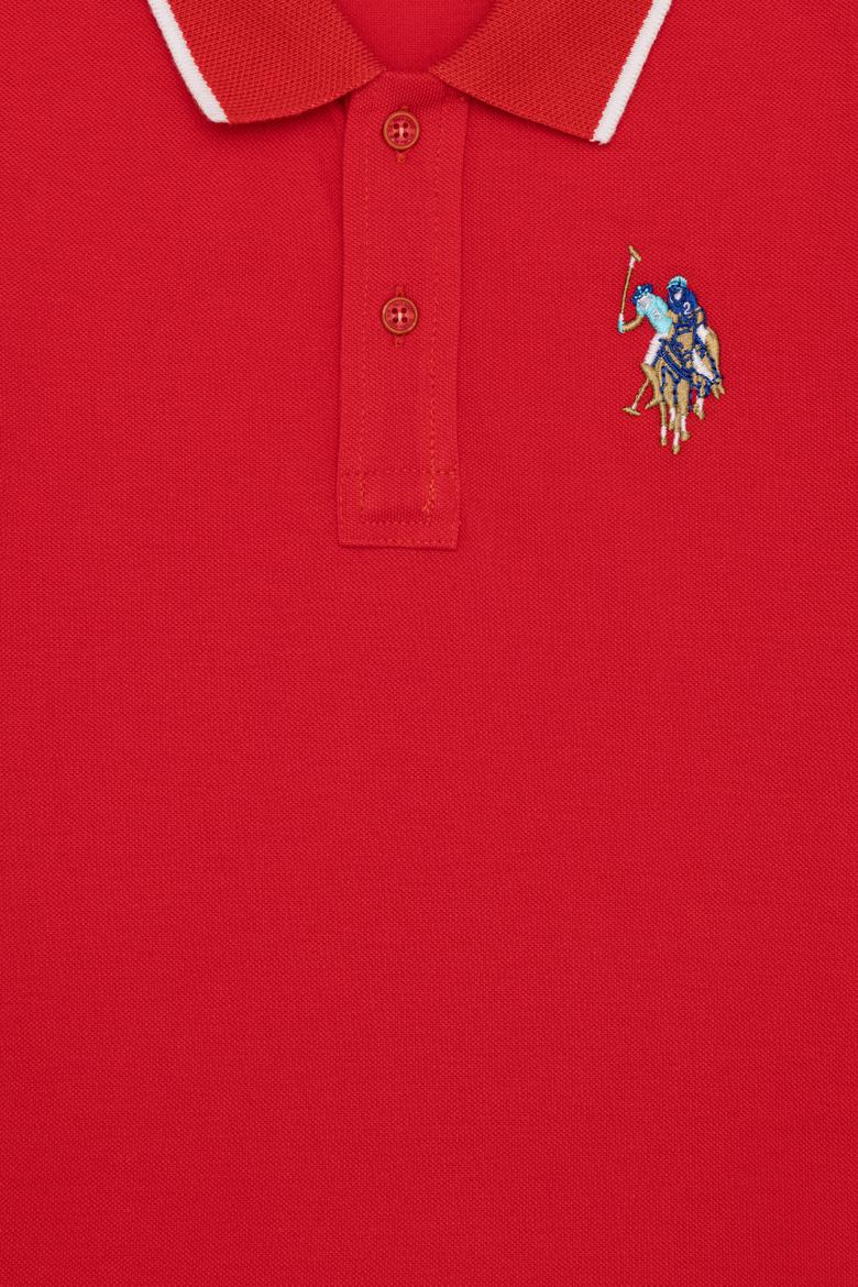 Erkek Çocuk Kırmızı Basic Polo Yaka Tişört - 50249580178