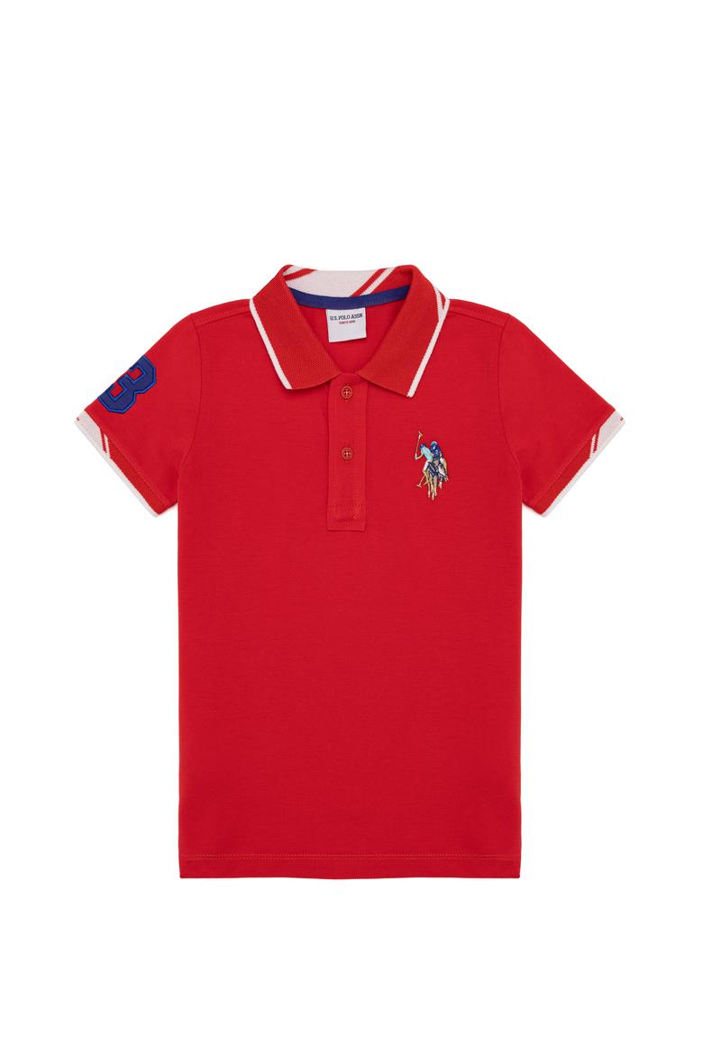 Erkek Çocuk Kırmızı Basic Polo Yaka Tişört