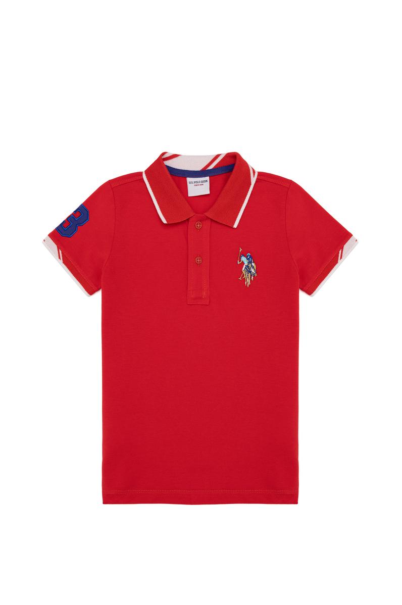 Erkek Çocuk Kırmızı Basic Polo Yaka Tişört