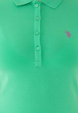 Kadın Yeşil Polo Yaka Basic Tişört - 50234714111