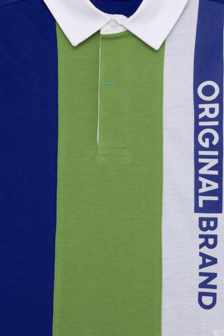 Erkek Çocuk Mavi Polo Yaka Tişört - 50248441019