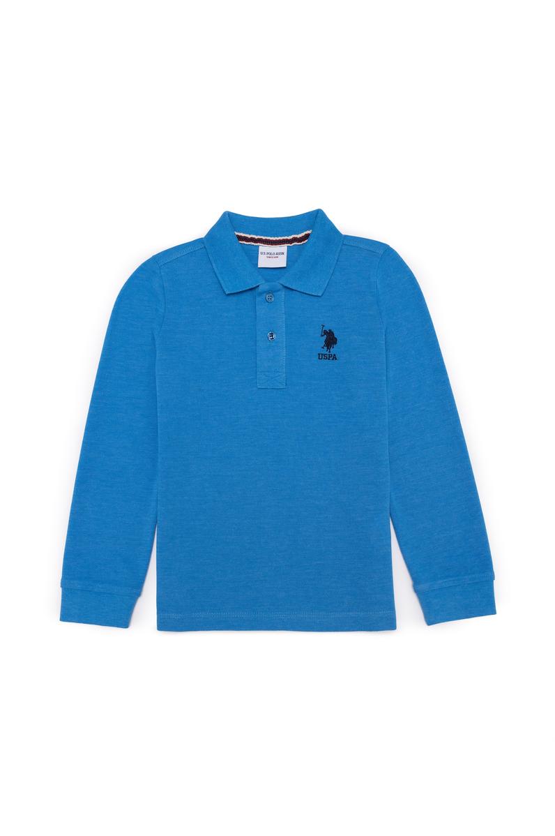 Erkek Çocuk Mavi Melanj Basic Sweatshirt