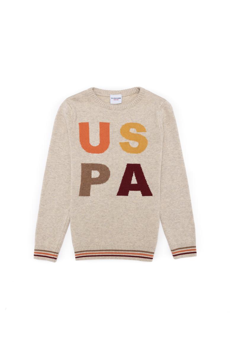 Erkek Çocuk Taş Melanj Bisiklet Yaka Triko Kazak