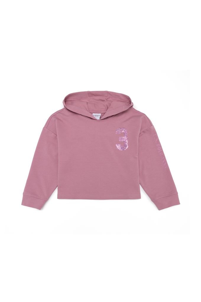 Kız Çocuk Manolya Kapüşonlu Sweatshirt