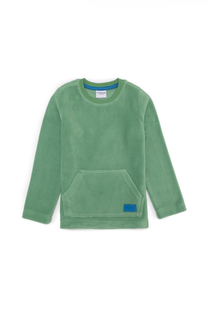 Çocuk Mint Polarlı Bisiklet Yaka Sweatshirt