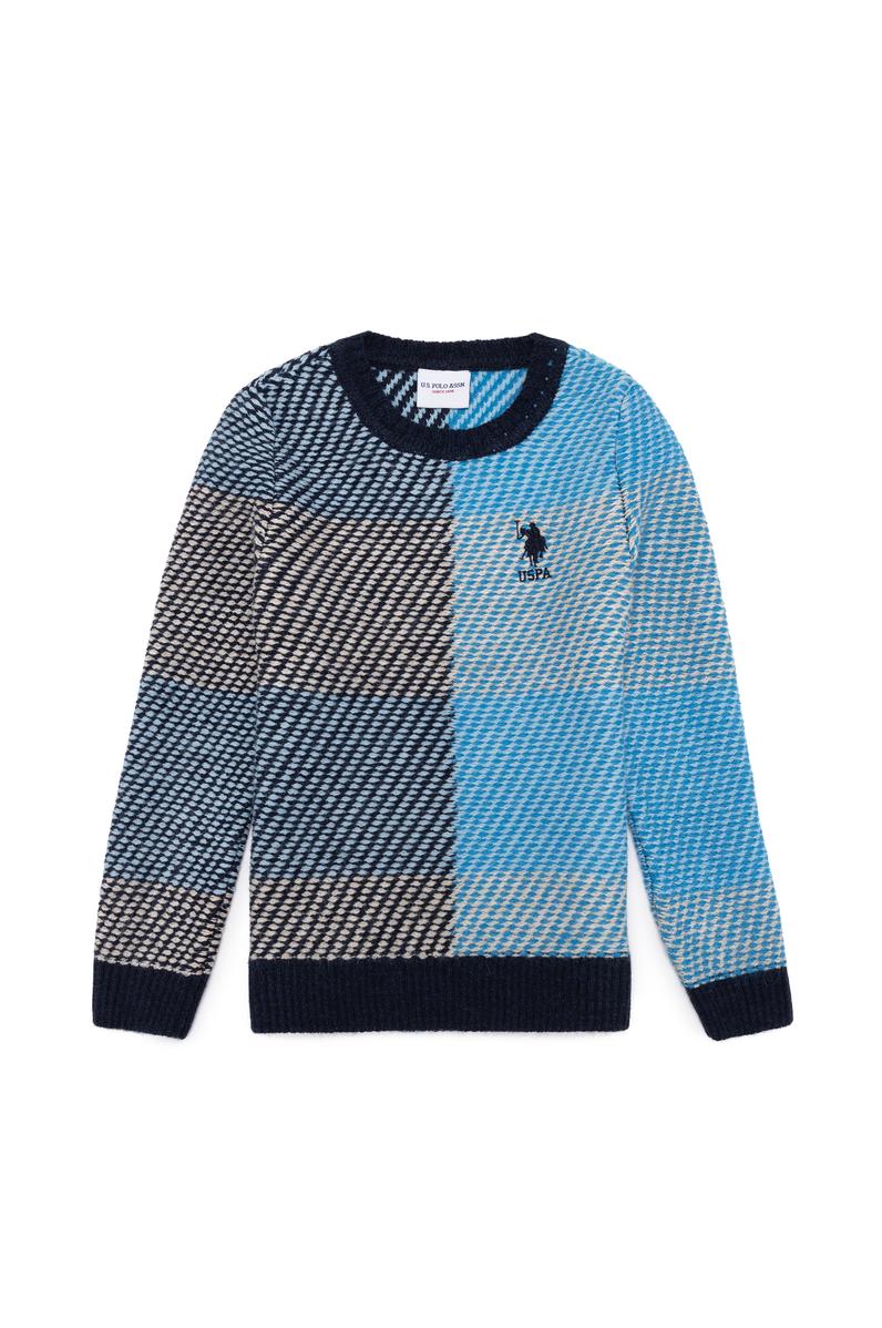 Erkek Çocuk Lacivert Bisiklet Yaka Triko Kazak