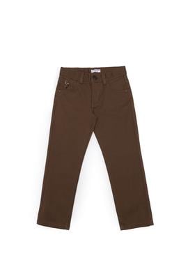 Erkek Çocuk Kahverengi Kanvas Slim Fit Pantolon - 50253376041