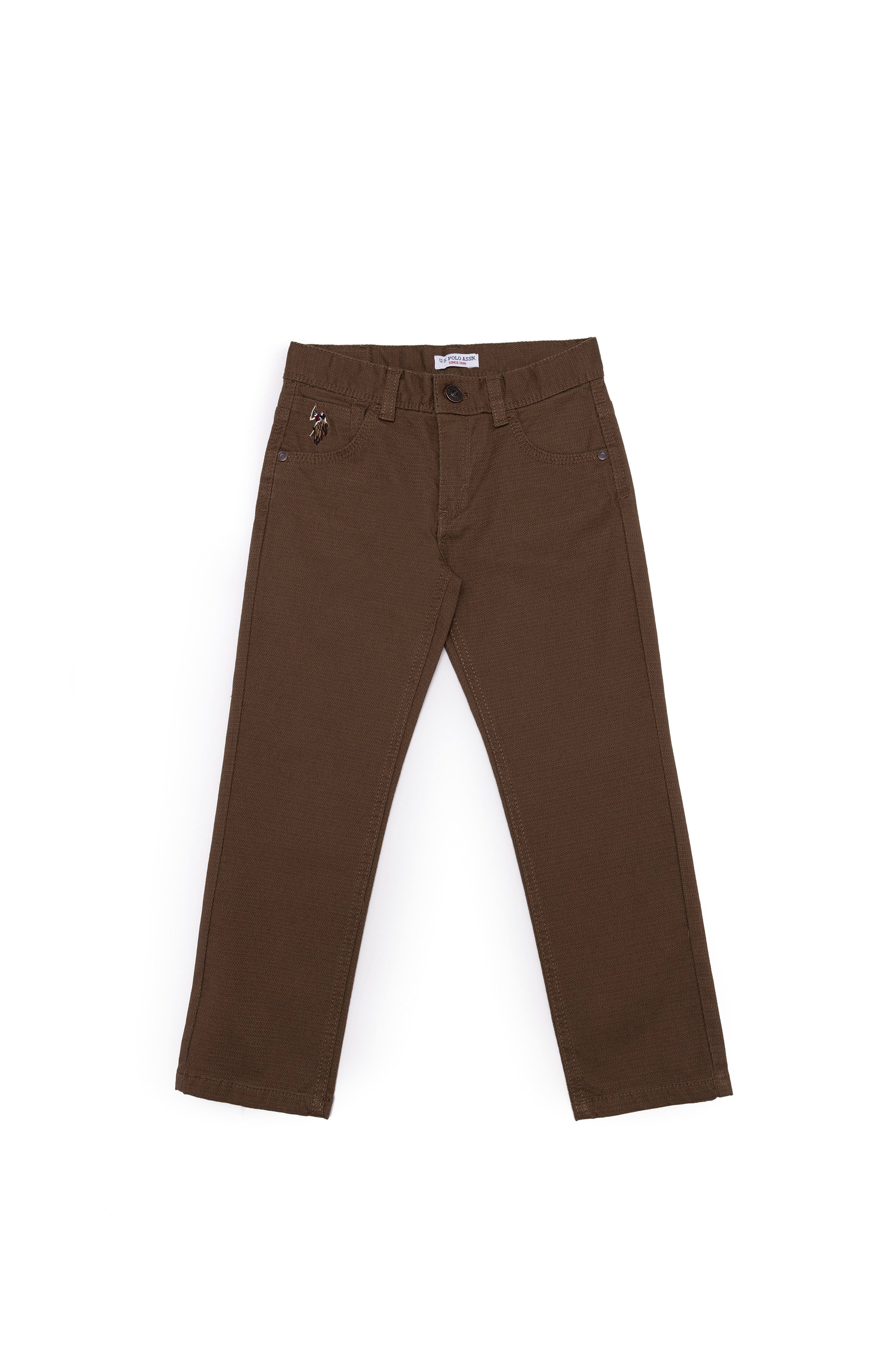 Erkek Çocuk Kahverengi Kanvas Slim Fit Pantolon
