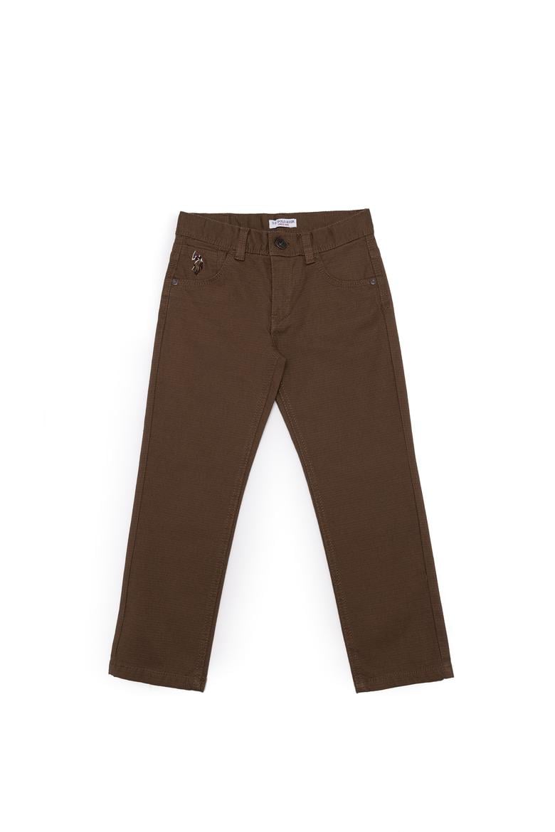Erkek Çocuk Kahverengi Kanvas Slim Fit Pantolon - 50253376041