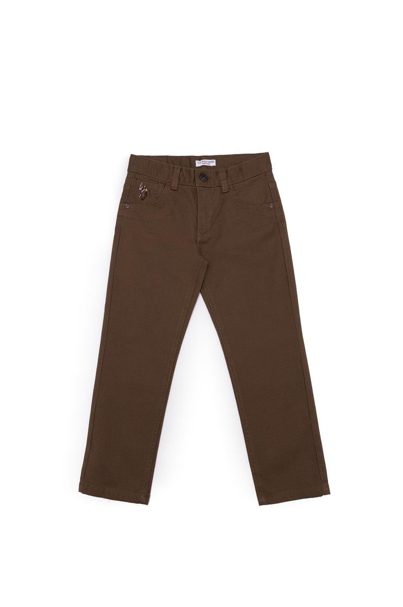 Erkek Çocuk Kahverengi Kanvas Slim Fit Pantolon