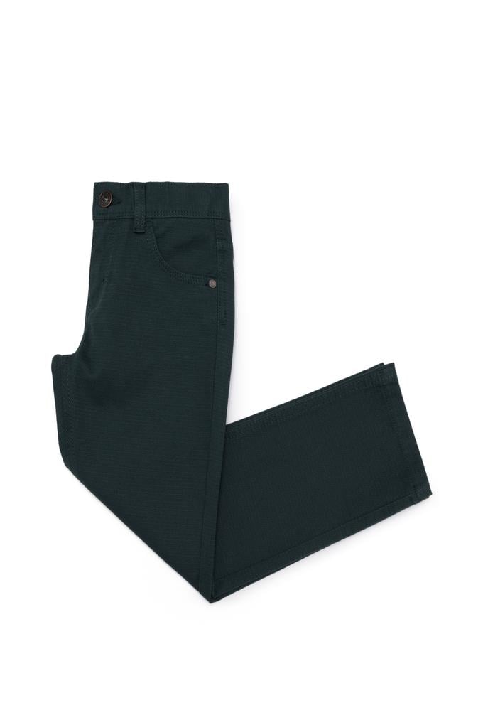 Erkek Çocuk Koyu Yeşil Kanvas Pantolon