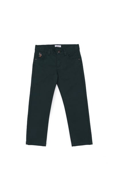 Erkek Çocuk Koyu Yeşil Kanvas Pantolon